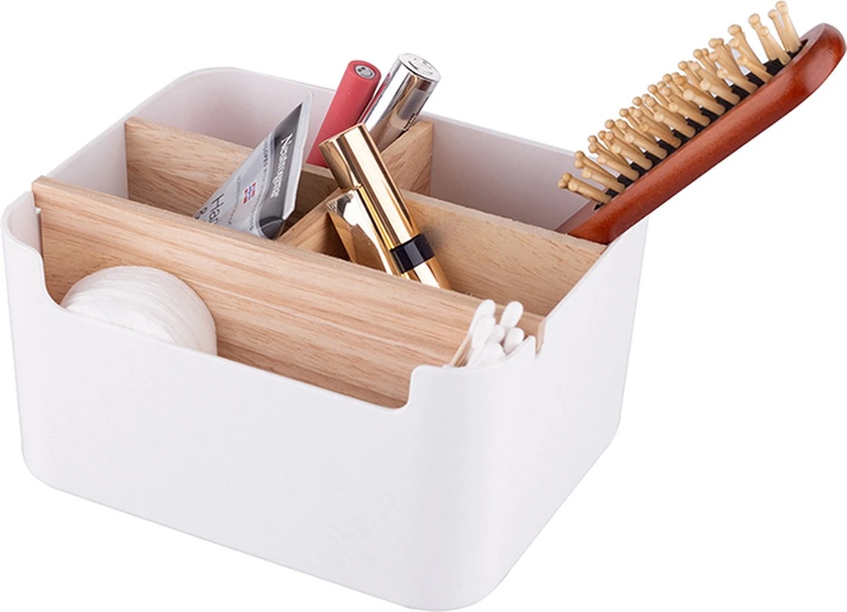 Altom Design Badkamer Orginazer 5-vaks - Gemaakt Van Ecologisch Bamboe - 18 X 14,5 X 9,5 Cm - Wit Bruin - Natura Line - Bamboo - Make-up Opbergbox 4 Altom Design Badkamer Orginazer 5-vaks - Gemaakt Van Ecologisch Bamboe - 18 X 14,5 X 9,5 Cm - Wit Bruin - Natura Line - Bamboo - Make-up Opbergbox - Image 2