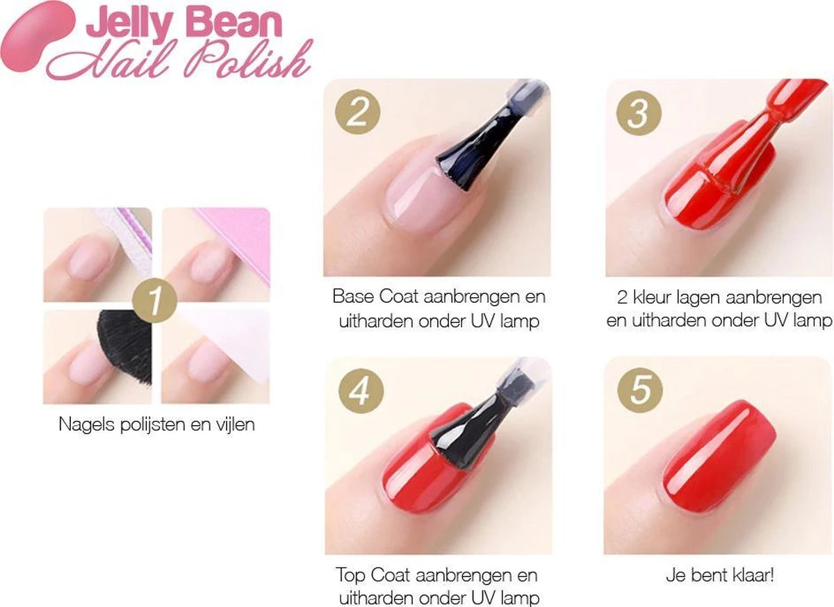 Jelly Bean Nail Polish Gel Nagellak - Gellak - Matte Topcoat - Matt Top Coat - UV Nagellak 8ml 4 Jelly Bean Nail Polish Gel Nagellak - Gellak - Matte Topcoat - Matt Top Coat - UV Nagellak 8ml - Image 2