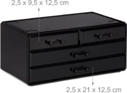 Relaxdays Make-up Organizer - Tweedelig - Cosmetica Opbergdoos + Lippenstift Houder - Zwart 29 Relaxdays Make-up Organizer - Tweedelig - Cosmetica Opbergdoos + Lippenstift Houder - Zwart -Modecosmetica Winkel 1200x877 4