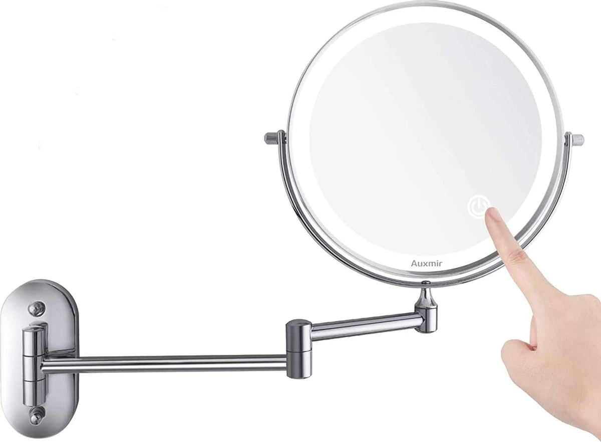 Auxmir Cosmetische Spiegel Met 1X / 10X Vergroting LED Verlichting, Dimbare Make-up Spiegel Met Touch Schakelaar USB Oplaadbare, Scheerspiegel 360 ° Draaibare Muurbeugel Voor Badkamer, Spa En Hotel 3 Auxmir Cosmetische Spiegel Met 1X / 10X Vergroting LED Verlichting, Dimbare Make-up Spiegel Met Touch Schakelaar USB Oplaadbare, Scheerspiegel 360 ° Draaibare Muurbeugel Voor Badkamer, Spa En Hotel