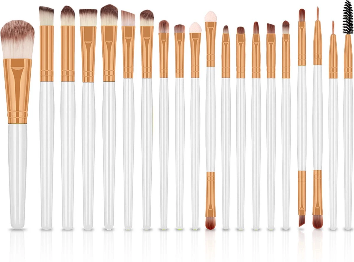 Evvie 20-delige Make-up Kwasten Set - Wit Goud 3 Evvie 20-delige Make-up Kwasten Set - Wit Goud