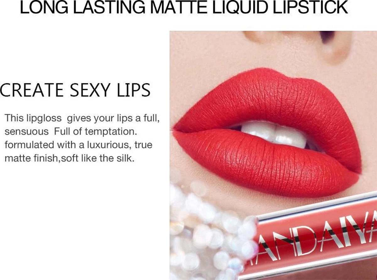 HANDAIYAN® | Liquid Lipsticks | Set Van 6 | Matte Lippenstift | Vloeibare Lippenstift | Waterproof | Make Up Set | Geschenkset | Giftset | Lipstick | Lippenstift | Lipgloss | Lip Gloss 8 HANDAIYAN® | Liquid Lipsticks | Set Van 6 | Matte Lippenstift | Vloeibare Lippenstift | Waterproof | Make Up Set | Geschenkset | Giftset | Lipstick | Lippenstift | Lipgloss | Lip Gloss - Image 6