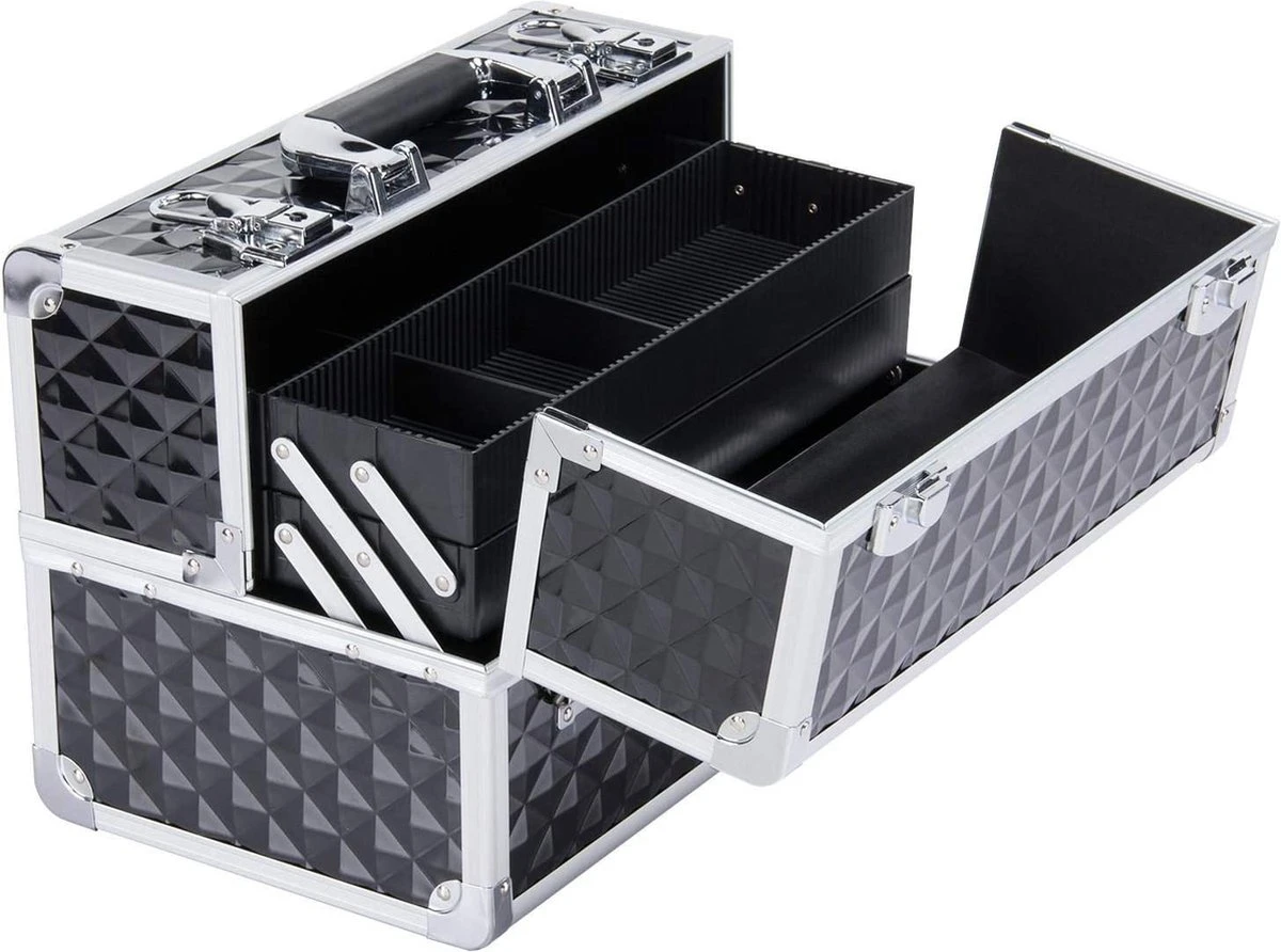 Make-upkoffer, Kapperskoffer, Cosmeticakoffer, Lege Nagelkoffer, Multikoffer, Afsluitbaar Voor Nageldesign/massageolie/fotoapparatuur, 34,7 X 22,2 X 25 Cm HMTM-YAHEE-411176 4 Make-upkoffer, Kapperskoffer, Cosmeticakoffer, Lege Nagelkoffer, Multikoffer, Afsluitbaar Voor Nageldesign/massageolie/fotoapparatuur, 34,7 X 22,2 X 25 Cm HMTM-YAHEE-411176 - Image 2