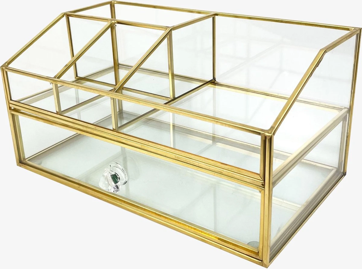 Make Up Organizer Stella | Goud| Cosmetica Organizer|sieraden Organizer | Make Up Organizer | Beautybox | Vitrine Boxje | Glazen Box |Makeup Organizer |Beauty Organizer | Makeupbox |Organizer | Storage Box |Make-uporganizer| Opbergdoos | Sieradendoos 11 Make Up Organizer Stella | Goud| Cosmetica Organizer|sieraden Organizer | Make Up Organizer | Beautybox | Vitrine Boxje | Glazen Box |Makeup Organizer |Beauty Organizer | Makeupbox |Organizer | Storage Box |Make-uporganizer| Opbergdoos | Sieradendoos - Image 9