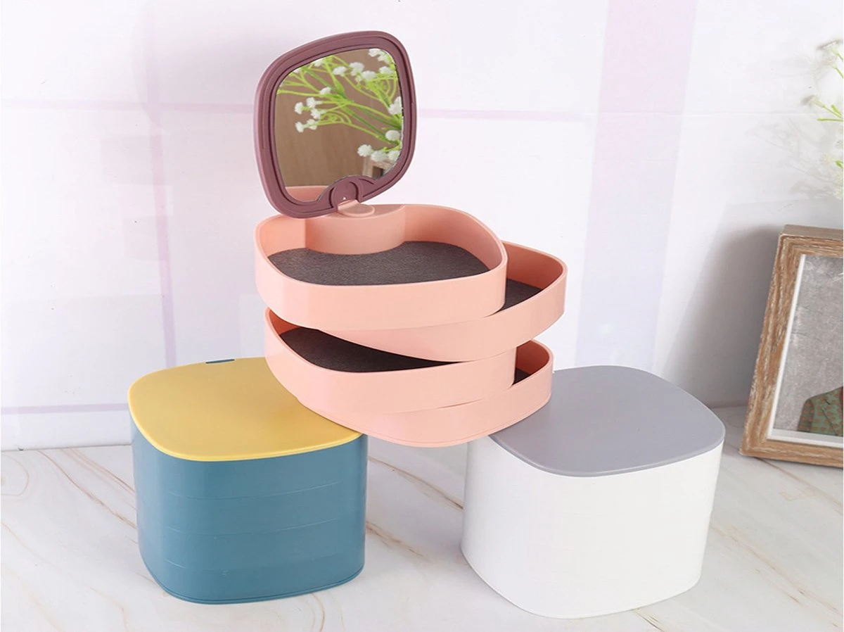 Borvat® | Organizer Juwelen | Sieraden | Make-up | Met Spiegel | Kunststof | Jewellery Box | Opberg Doosje Sieraden | Sieraden Opbergen | Reisetui Sieraden 4 Borvat® | Organizer Juwelen | Sieraden | Make-up | Met Spiegel | Kunststof | Jewellery Box | Opberg Doosje Sieraden | Sieraden Opbergen | Reisetui Sieraden - Image 2