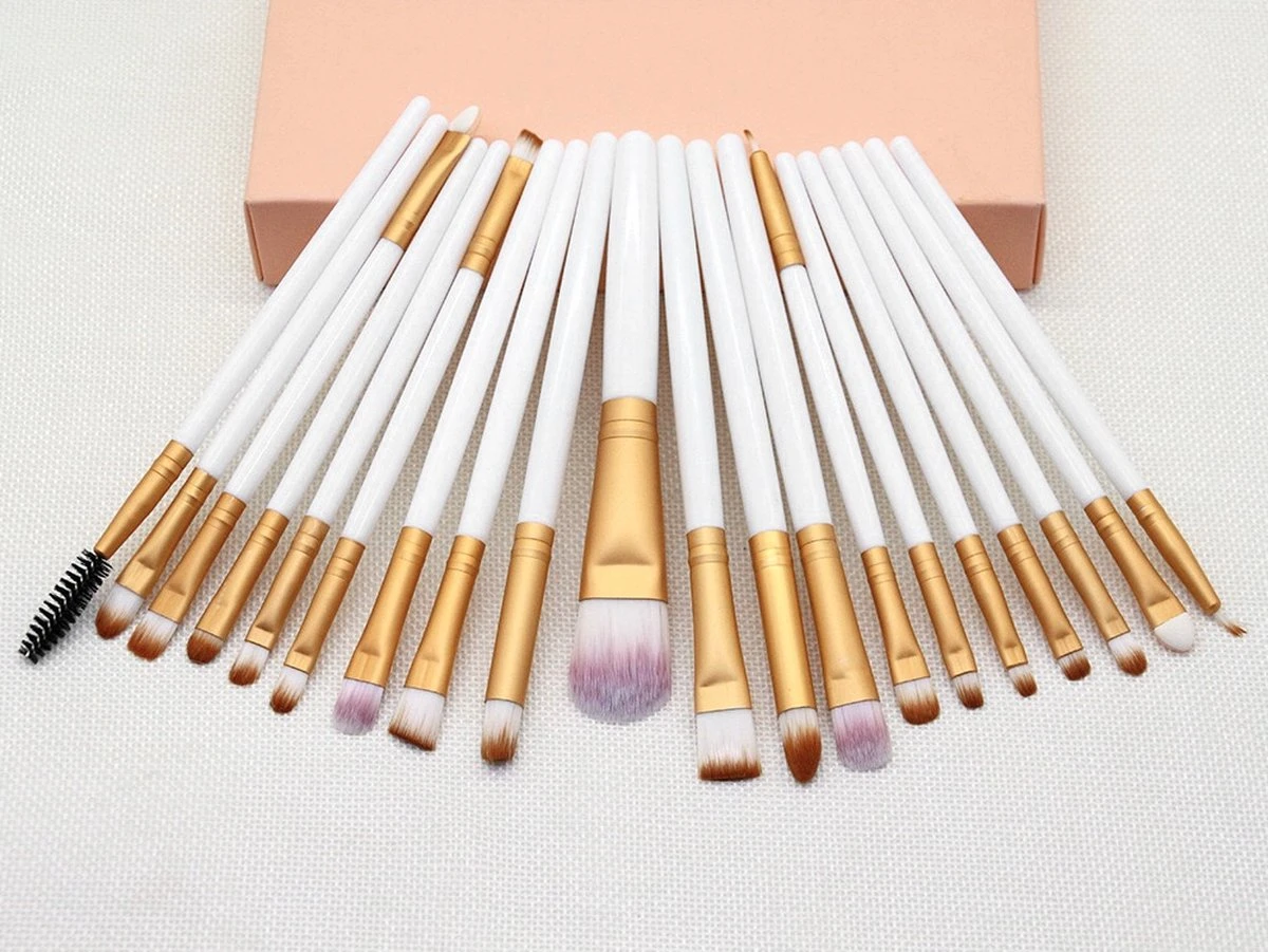 Evvie 20-delige Make-up Kwasten Set - Wit Goud 6 Evvie 20-delige Make-up Kwasten Set - Wit Goud - Image 4