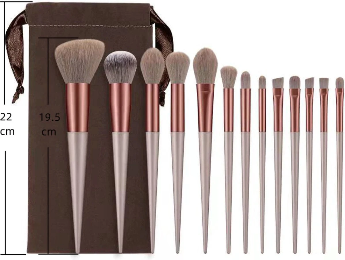 Make Up Kwasten Set | 13 Stuks | Inclusief Beschermingszakje | Vegan | Blending Beauty | Voor O.a. Foundation & Oogschaduw | Cadeau Voor Haar 4 Make Up Kwasten Set | 13 Stuks | Inclusief Beschermingszakje | Vegan | Blending Beauty | Voor O.a. Foundation & Oogschaduw | Cadeau Voor Haar - Image 2