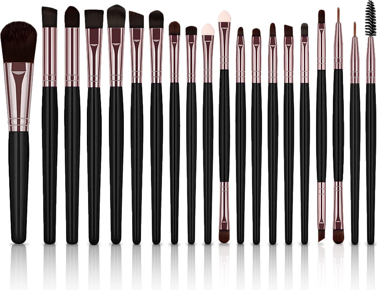 Evvie 20-delige Make-up Kwasten Set - Rosé Zwart 3 Evvie 20-delige Make-up Kwasten Set - Rosé Zwart