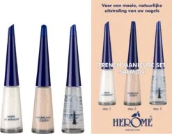 Herome French Manicure Set Salmon - Complete Set In 3 Stappen Een French Manicure - Met Een Salmon Kleurlak, Een Witte Nagellak Voor De Nagelranden En Een Top Coat - 3x10ml. 24 Herome French Manicure Set Salmon - Complete Set In 3 Stappen Een French Manicure - Met Een Salmon Kleurlak, Een Witte Nagellak Voor De Nagelranden En Een Top Coat - 3x10ml. -Modecosmetica Winkel 1200x939