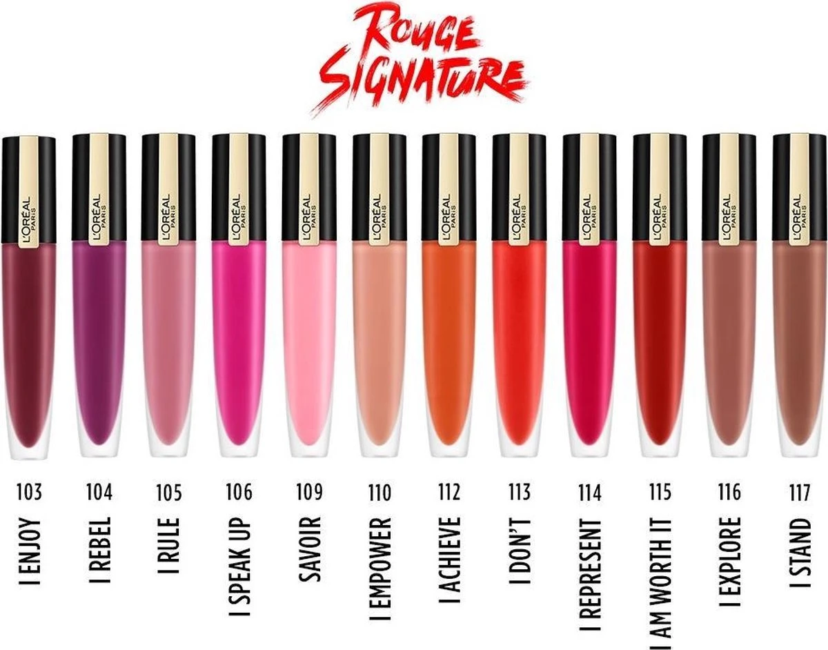 L'Oréal Paris Rouge Signature Lippenstift - 104 I Rebel - Paars - Matte Vloeibare Lipstick 10 L'Oréal Paris Rouge Signature Lippenstift - 104 I Rebel - Paars - Matte Vloeibare Lipstick - Image 8
