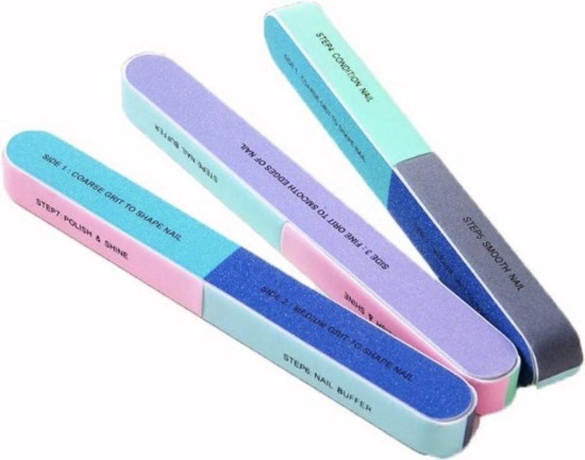 Merkloos Professionele Polijst / Glans Vijl - 3 Stuks - 6 Stappen Nail Buffer - Kunstnagels - Manicure - Pedicure - Nagelverzorging 3 Merkloos Professionele Polijst / Glans Vijl - 3 Stuks - 6 Stappen Nail Buffer - Kunstnagels - Manicure - Pedicure - Nagelverzorging