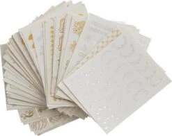 GUAPÀ - Nail Art Nagel Sjabloon Stickers 42 Vellen - Zelfklevende Nagelstickers & Nageldecoratie 3D Goud En Zilver -Modecosmetica Winkel 1200x951