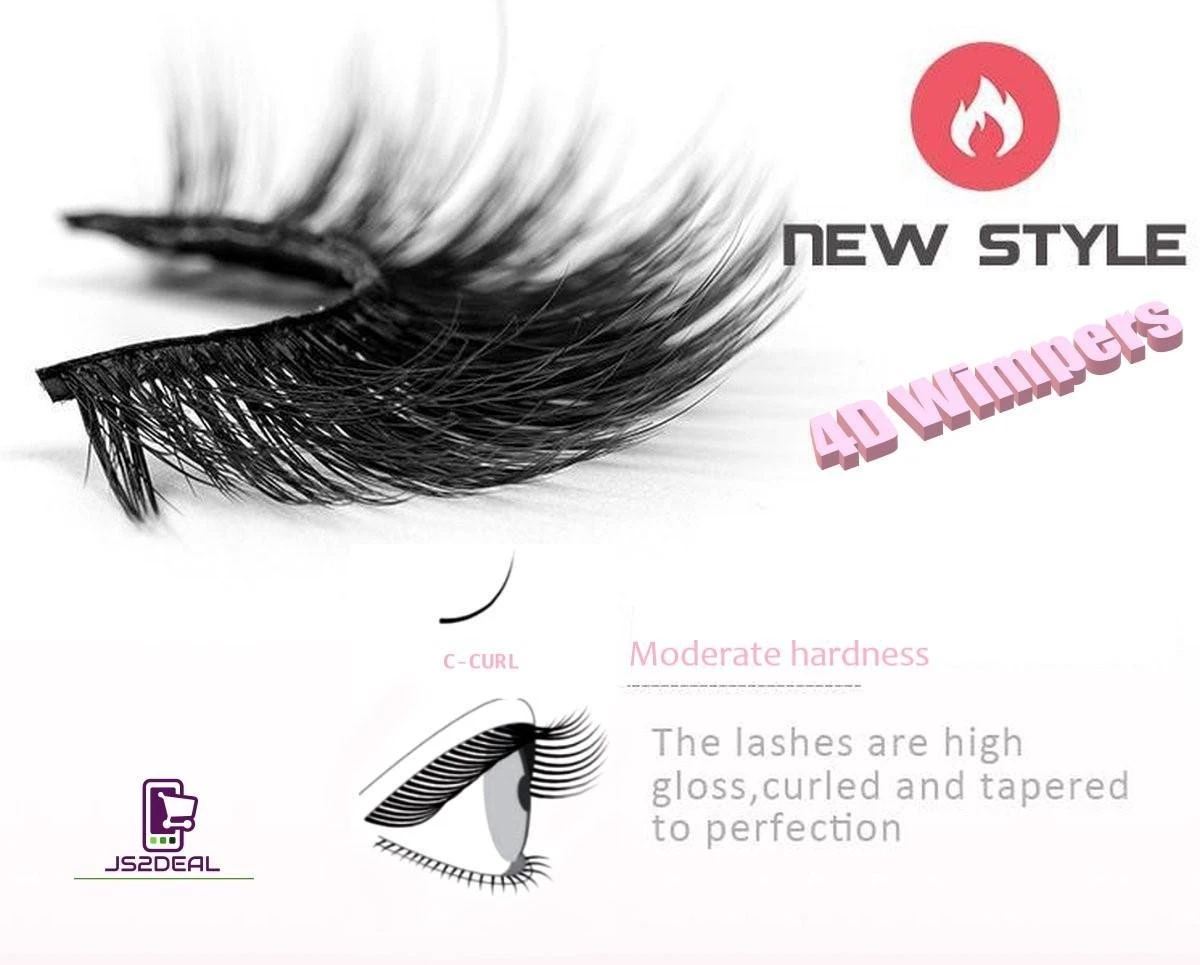 4D Effect Synthetisch Wimpers | Natural Looking | Herbruikbaar | Zonder Lijm 3 4D Effect Synthetisch Wimpers | Natural Looking | Herbruikbaar | Zonder Lijm
