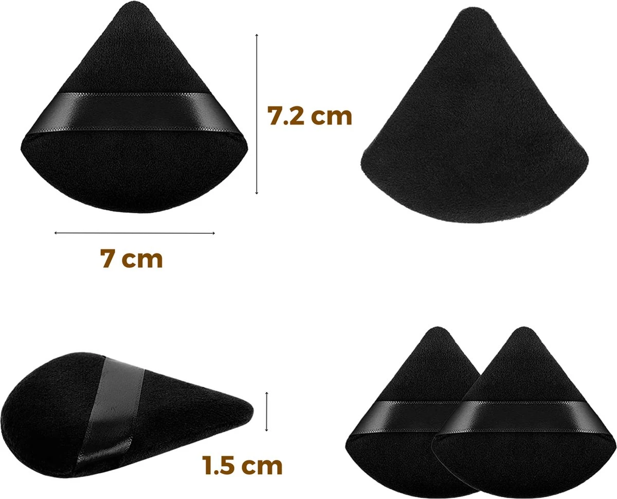 Merkloos Powder Puff Driehoek - Beauty Blender - Powder Puff - Poederdons - 12 Stuks - Zwart 7 Merkloos Powder Puff Driehoek - Beauty Blender - Powder Puff - Poederdons - 12 Stuks - Zwart - Image 5