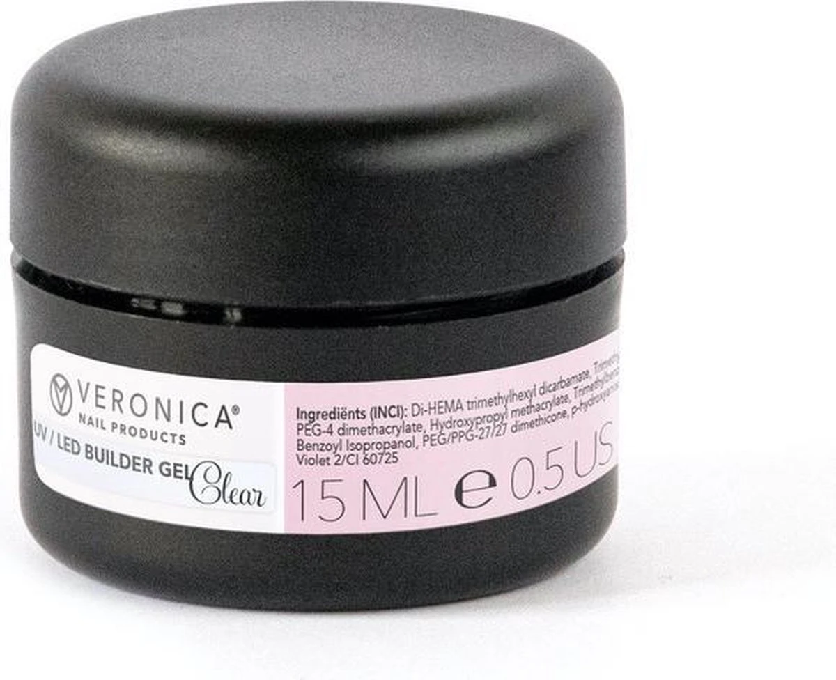 Veronica NAIL-PRODUCTS UV / LED BUILDER Gel Clear, 15 Ml, Middelvisceus Nagel Gel Voor De Mooiste French Manicure Gelnagels, Maar Ook Voor De Natuurlijke Look! 4 Veronica NAIL-PRODUCTS UV / LED BUILDER Gel Clear, 15 Ml, Middelvisceus Nagel Gel Voor De Mooiste French Manicure Gelnagels, Maar Ook Voor De Natuurlijke Look! - Image 2