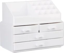 A&K 2in1 Make-up Organizer - 4 Lades Cosmetica Opbergdoos - Kaptafel - Wit -Modecosmetica Winkel 1200x981 6