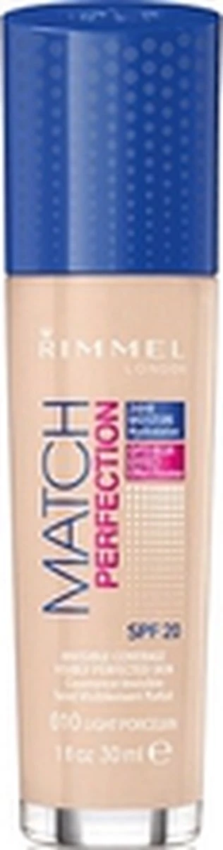 Rimmel London Match Perfection SPF20 Foundation - 010 Light Porcelain 16 Rimmel London Match Perfection SPF20 Foundation - 010 Light Porcelain - Image 14