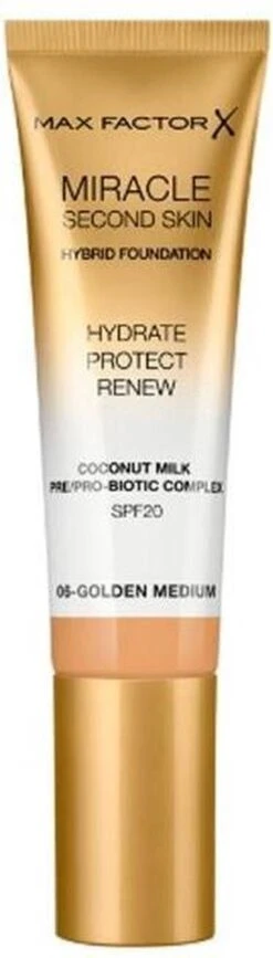 Max Factor Miracle Second Skin Foundation - 06 Golden Medium 22 Max Factor Miracle Second Skin Foundation - 06 Golden Medium -Modecosmetica Winkel 342x1200 1