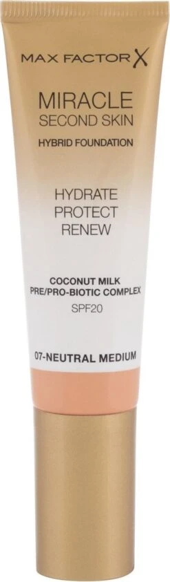 Max Factor Miracle Second Skin Foundation - 07 Neutral Medium 18 Max Factor Miracle Second Skin Foundation - 07 Neutral Medium -Modecosmetica Winkel 352x1200 2