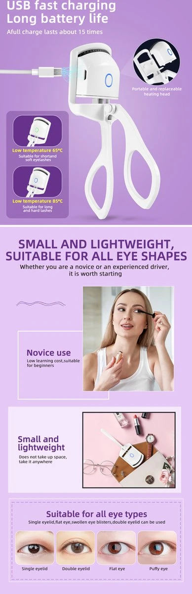 BeautyTech Elektrische Wimperkruller/Wimperkrultang - Wit - Oplaadbaar - Beauty - Verzorging - Make Up 8 BeautyTech Elektrische Wimperkruller/Wimperkrultang - Wit - Oplaadbaar - Beauty - Verzorging - Make Up - Image 6