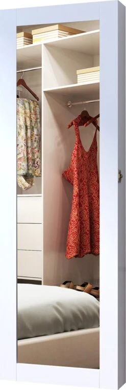 HOMCOM 2-in-1 Sieradenkast Wandspiegel Spiegelkast Sieraden Ladekast Spiegel 833-102WT 16 HOMCOM 2-in-1 Sieradenkast Wandspiegel Spiegelkast Sieraden Ladekast Spiegel 833-102WT -Modecosmetica Winkel 389x1200 13