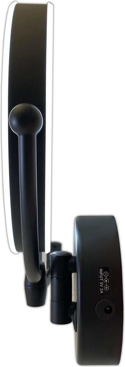 Metalen Verlichte Wand Knik Arm Make-up LED Spiegel Mat Zwart, Dubbelzijdig Verlicht, 10x Vergroting 22cm Doorsnee, Inculsief 4x AA Batterijen En Stroomkabel(USB) Badkamer Spiegel 4 Metalen Verlichte Wand Knik Arm Make-up LED Spiegel Mat Zwart, Dubbelzijdig Verlicht, 10x Vergroting 22cm Doorsnee, Inculsief 4x AA Batterijen En Stroomkabel(USB) Badkamer Spiegel - Image 2