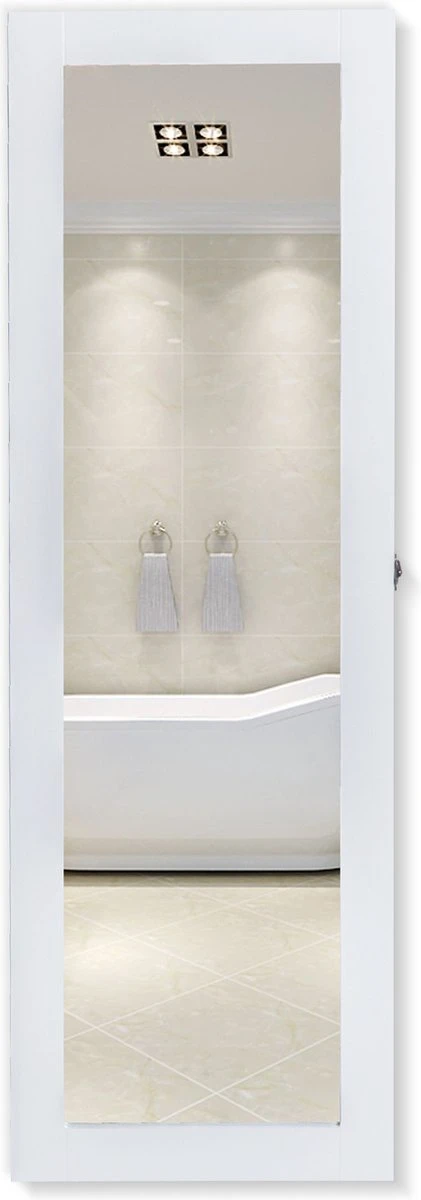 HOMCOM 2-in-1 Sieradenkast Wandspiegel Spiegelkast Sieraden Ladekast Spiegel 833-102WT 9 HOMCOM 2-in-1 Sieradenkast Wandspiegel Spiegelkast Sieraden Ladekast Spiegel 833-102WT - Image 7