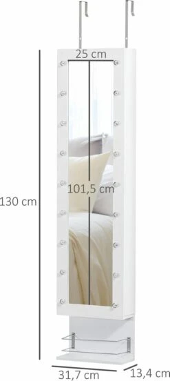 HOMCOM Sieradenkast Met Verlichting 831-326 15 HOMCOM Sieradenkast Met Verlichting 831-326 -Modecosmetica Winkel 537x1200 5