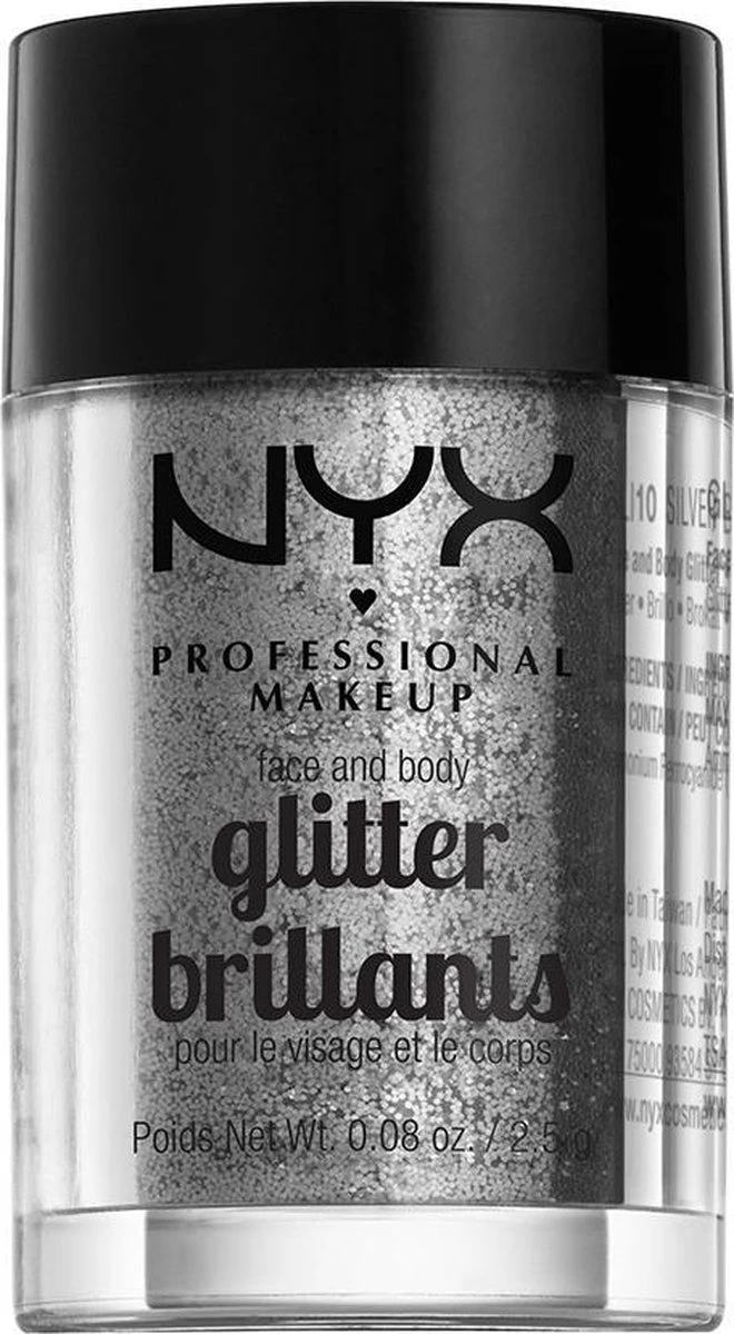 NYX PROFESSIONAL MAKEUP FACE & BODY GLITTER - SILVER 3 NYX PROFESSIONAL MAKEUP FACE & BODY GLITTER - SILVER