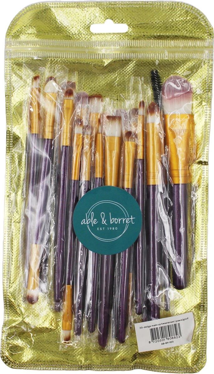 Merkloos Makeup Kwasten - Makeup Set - Makeup Geschenksets - 20delig - Paars - Goud - Able & Borret 5 Merkloos Makeup Kwasten - Makeup Set - Makeup Geschenksets - 20delig - Paars - Goud - Able & Borret - Image 3