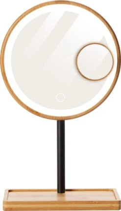 Lanaform - Bamboo Mirror - Oplaadbare Staande Spiegel ×1 · ×3 - Elegant Design Van Bamboe Met Zwarte Poedercoatingafwerking - Ledlampen Met Lange Levensduur -Modecosmetica Winkel 687x1200 7