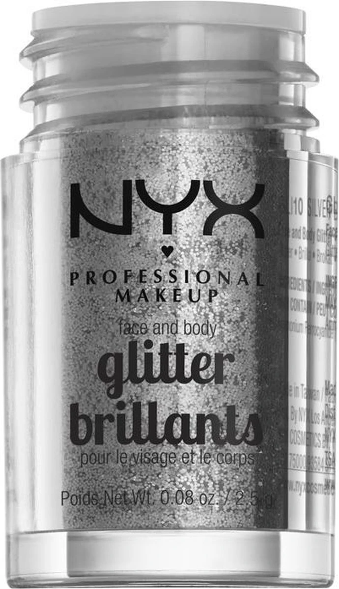 NYX PROFESSIONAL MAKEUP FACE & BODY GLITTER - SILVER 4 NYX PROFESSIONAL MAKEUP FACE & BODY GLITTER - SILVER - Image 2