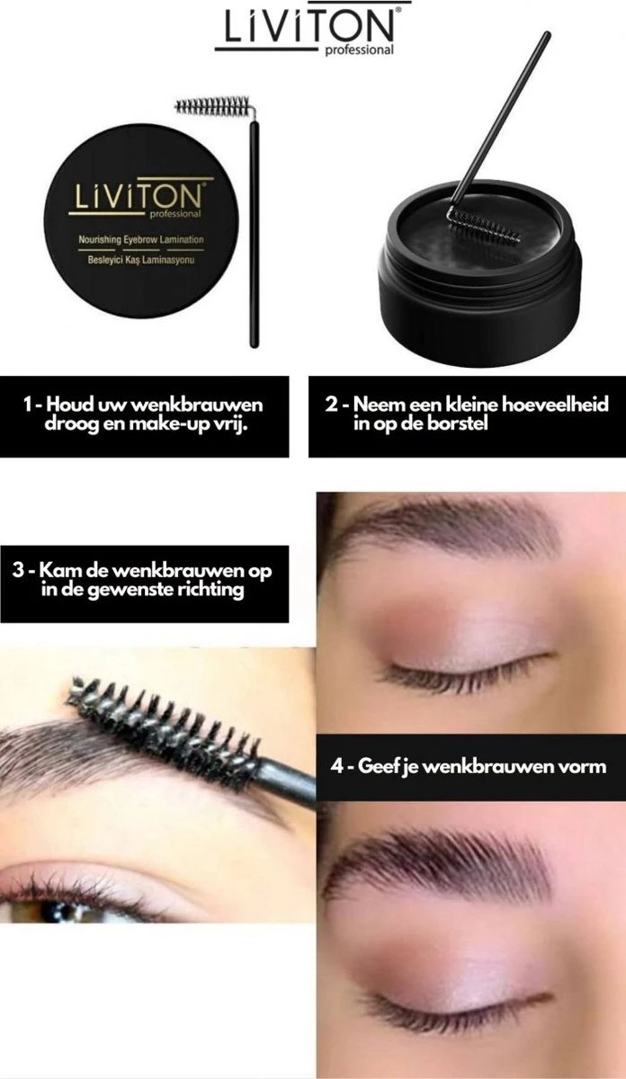 Liviton Eyebrow Lamination - Wenkbrauwgel - Brow Gel - Transparant - 50 Ml 11 Liviton Eyebrow Lamination - Wenkbrauwgel - Brow Gel - Transparant - 50 Ml - Image 9