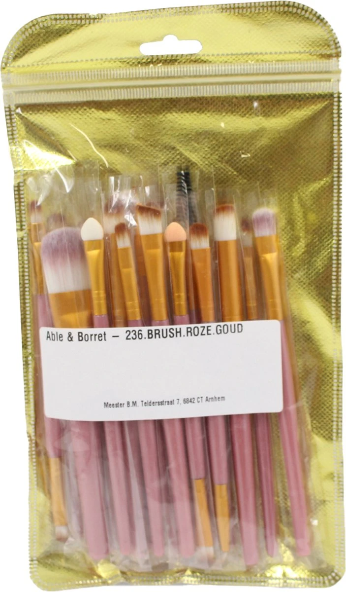 Merkloos Makeup Kwastenset - Makeup Set - 20delig - Roze - Goud - Able & Borret 5 Merkloos Makeup Kwastenset - Makeup Set - 20delig - Roze - Goud - Able & Borret - Image 3
