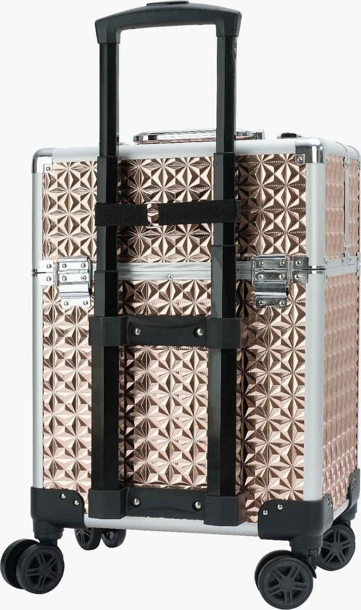 Koffer Gouden Kleur | Beautycase / Beautykoffer / Trolley Van Aluminium - 8 Wielen - Kapper Koffer - Tattoo Koffer - Nagel Koffer - Make-up Koffer 5 Koffer Gouden Kleur | Beautycase / Beautykoffer / Trolley Van Aluminium - 8 Wielen - Kapper Koffer - Tattoo Koffer - Nagel Koffer - Make-up Koffer - Image 3