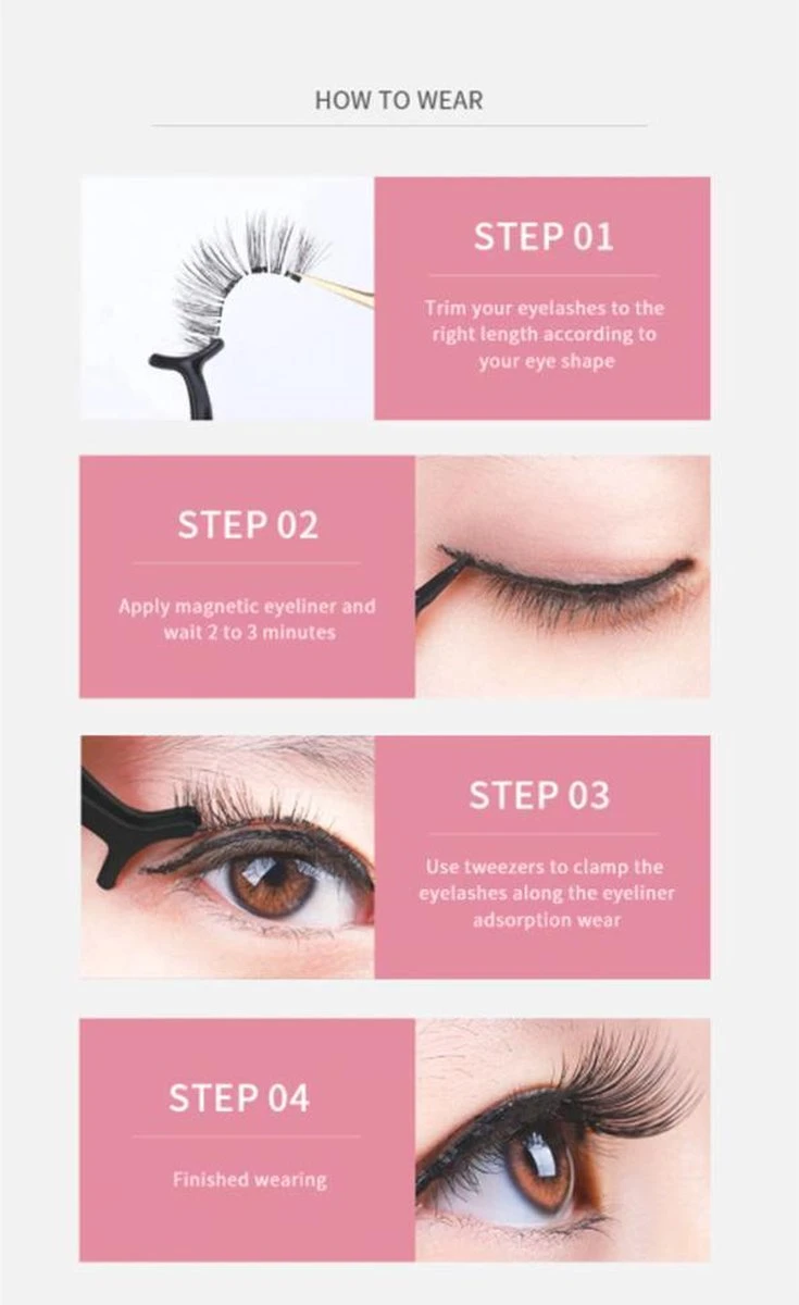 DW4Trading Magnetische Wimpers Met Eyeliner Set - Herbruikbaar - 5 Paar - Zwart 4 DW4Trading Magnetische Wimpers Met Eyeliner Set - Herbruikbaar - 5 Paar - Zwart - Image 2