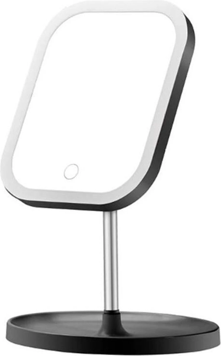 LYVION Make-up Spiegel Op Standaard Met LED / Met 3 Lichtkleuren / Make-up Spiegel / Make-up Standaard / Werkt Op 4 AAA-batterijen Of Micro USB Kabel / Touch - Zwart 3 LYVION Make-up Spiegel Op Standaard Met LED / Met 3 Lichtkleuren / Make-up Spiegel / Make-up Standaard / Werkt Op 4 AAA-batterijen Of Micro USB Kabel / Touch - Zwart