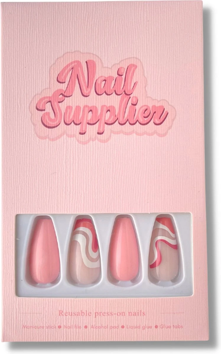 Nailsupplier 'Strawberry Hill' | Roze Nepnagels Met Print | Plaknagels | Kunstnagels Met Lijm | Press On Nails 4 Nailsupplier 'Strawberry Hill' | Roze Nepnagels Met Print | Plaknagels | Kunstnagels Met Lijm | Press On Nails - Image 2