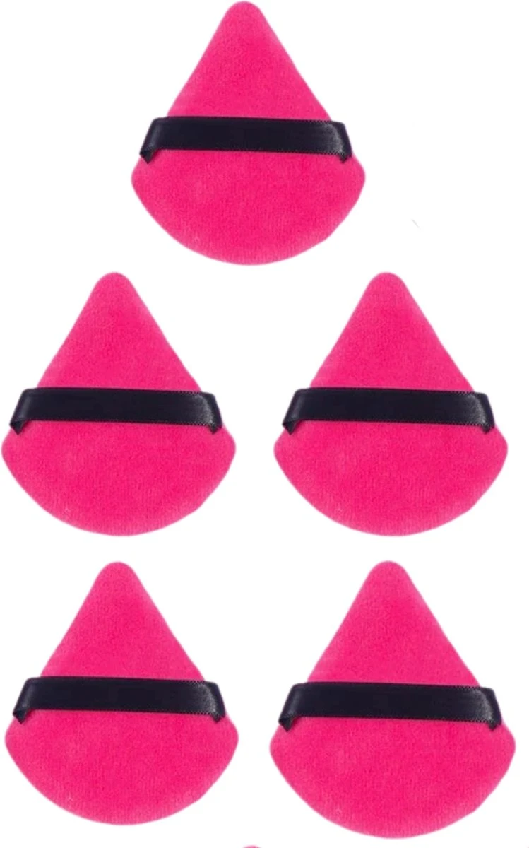 Merkloos Powder Puff - Beauty Blender - Powder Puff Driehoek - 5 Stuks - Hot Pink 3 Merkloos Powder Puff - Beauty Blender - Powder Puff Driehoek - 5 Stuks - Hot Pink