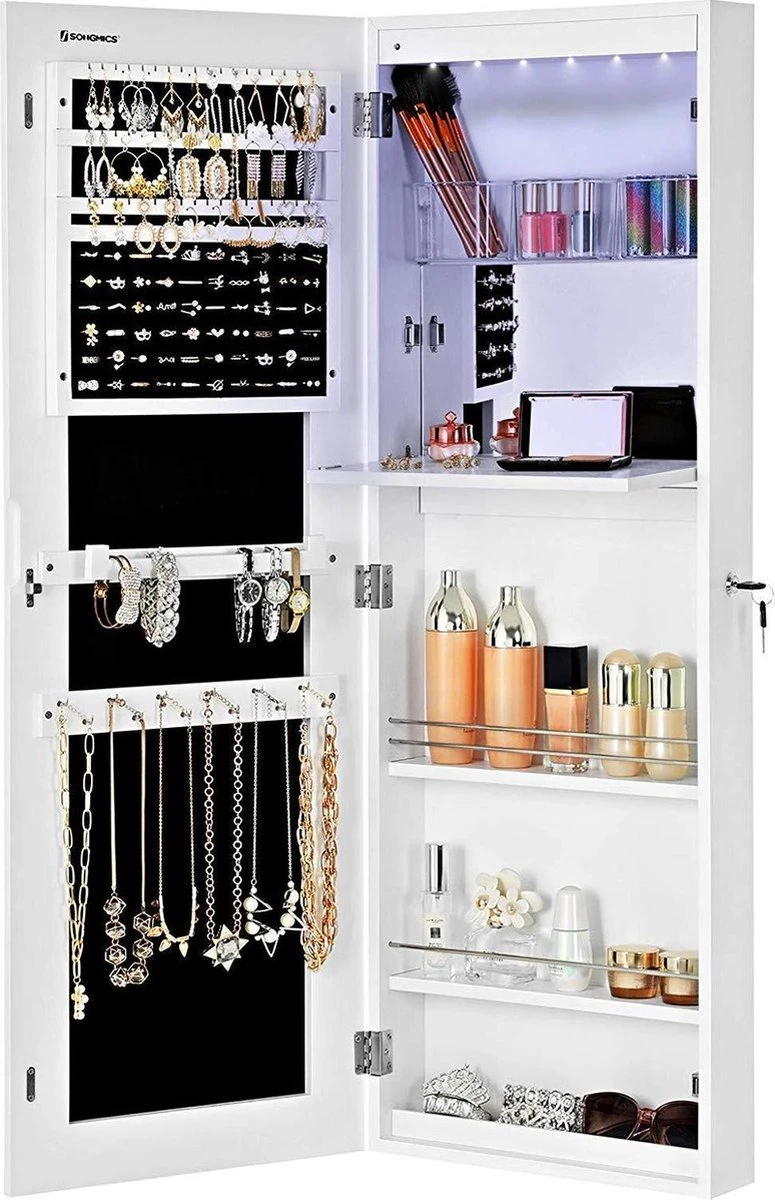 Nancy's Make-up Organizer – Sieraden & Spiegelkast – Spiegelkast, Deur & Wandhouder Met Binnenspiegel – Make-up Opbergen 5 Nancy's Make-up Organizer – Sieraden & Spiegelkast – Spiegelkast, Deur & Wandhouder Met Binnenspiegel – Make-up Opbergen - Image 3