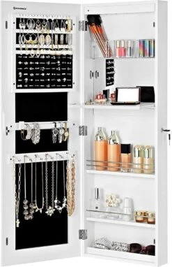 Nancy's Make-up Organizer – Sieraden & Spiegelkast – Spiegelkast, Deur & Wandhouder Met Binnenspiegel – Make-up Opbergen