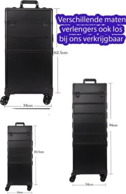 Beautycase / Beautykoffer / Trolley Voor Opbergen Van Uw Persoonlijke Verzorgingsproducten In 3 In 1 Van Aluminium - Bekleed Zwart Fluweel - 8wielen - Kapper - Tattoo - Nagel - Visagie - Make-up - Cosmetica - Schmink - Beauty Case / Beauty Koffer 8 Beautycase / Beautykoffer / Trolley Voor Opbergen Van Uw Persoonlijke Verzorgingsproducten In 3 In 1 Van Aluminium - Bekleed Zwart Fluweel - 8wielen - Kapper - Tattoo - Nagel - Visagie - Make-up - Cosmetica - Schmink - Beauty Case / Beauty Koffer -Modecosmetica Winkel 777x1200 10