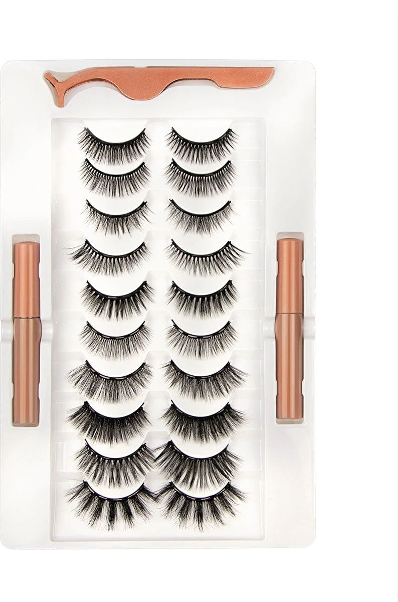 Mina Beauty Magnetische Wimpers – Magnetic Lashes - Wimperset (10 Stuks) Met 2 Magnetische Eyeliners En Een Applicator 4 Mina Beauty Magnetische Wimpers – Magnetic Lashes - Wimperset (10 Stuks) Met 2 Magnetische Eyeliners En Een Applicator - Image 2