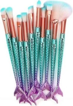10-delige Make-up Kwasten/Brush Set | Mermaid / Zeemeermin | Fashion Favorite