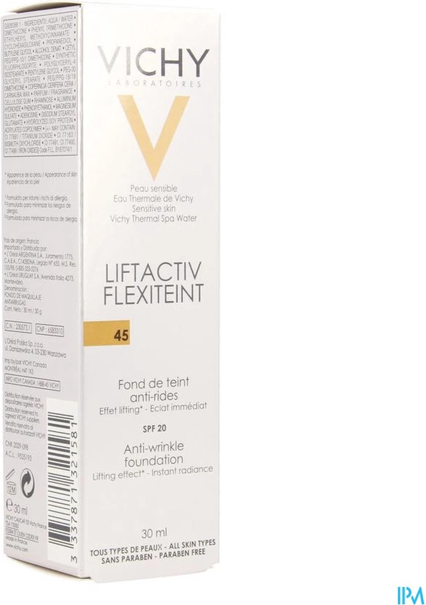 Vichy Liftactiv Flexiteint Foundation 45 - 30ML - Rijpere Huid 6 Vichy Liftactiv Flexiteint Foundation 45 - 30ML - Rijpere Huid - Image 4