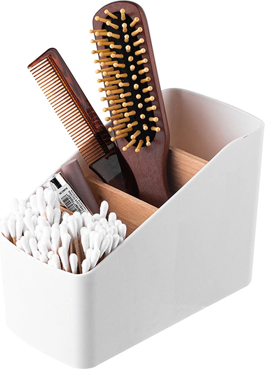 Altom Design Badkamer Orginazer 4-vaks - Gemaakt Van Ecologisch Bamboe - 9 X 18 X 13 Cm - Wit Bruin - Natura Line - Bamboo - Make-up Opbergbox 4 Altom Design Badkamer Orginazer 4-vaks - Gemaakt Van Ecologisch Bamboe - 9 X 18 X 13 Cm - Wit Bruin - Natura Line - Bamboo - Make-up Opbergbox - Image 2