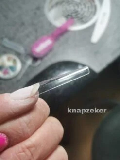 Merkloos Gel Flex 250 Nageltips Met Lijm - Transparant XXL Long Coffin Half Cover C Nail Tips- French Nail Art Acryl Nagels & Gelnagels -Hoge Kwaliteit -Modecosmetica Winkel 899x1200 1