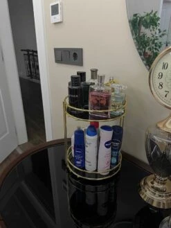 KIARA Badkamer Cosmetische Sieraden Organizer Multifunctionele Organizer 2-Tier Dienblad Catering Goud 9 KIARA Badkamer Cosmetische Sieraden Organizer Multifunctionele Organizer 2-Tier Dienblad Catering Goud -Modecosmetica Winkel 902x1200 11