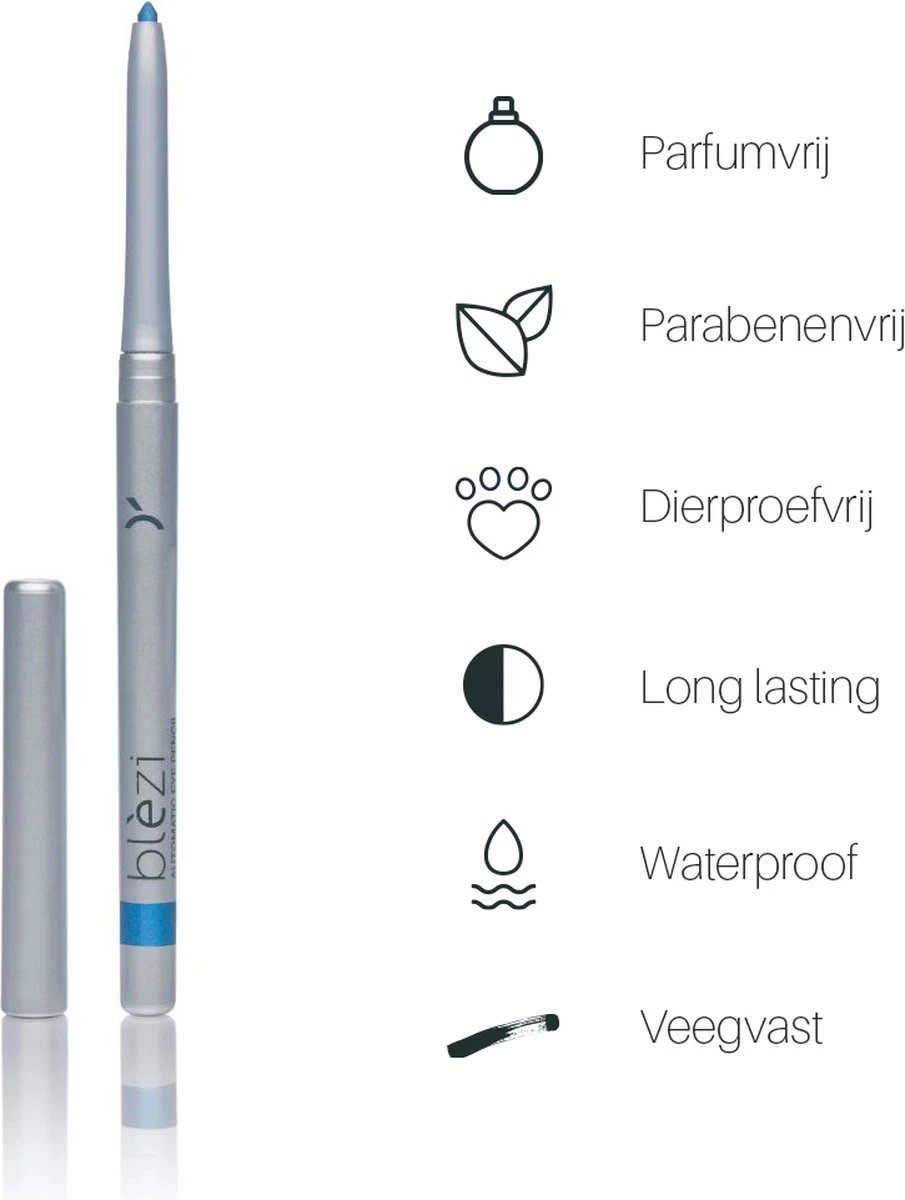 Blèzi® Automatic Eye Pencil 30 Brilliant Blue - Oogpotlood Waterproof - Blauw Felblauw 6 Blèzi® Automatic Eye Pencil 30 Brilliant Blue - Oogpotlood Waterproof - Blauw Felblauw - Image 4
