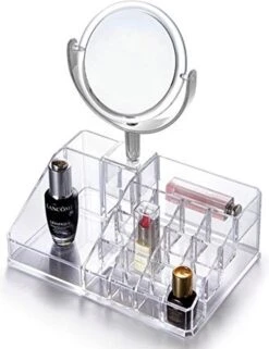 Oxid7® Organizer Voor Cosmetica Acryl - 25,5x22,5x15 Cm - 16 Vakken En Spiegel Met 3x Vergroting -Modecosmetica Winkel 922x1200 6